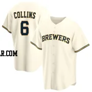 Isaac Collins Youth Milwaukee Brewers Cream Replica Home Jersey