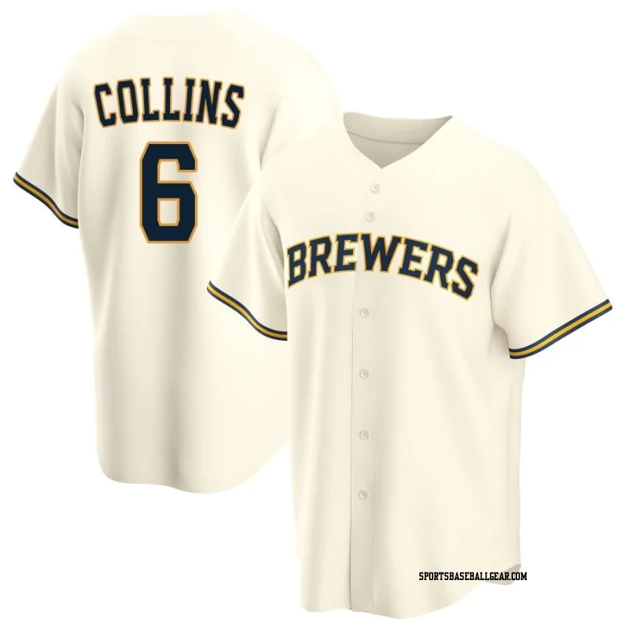 Isaac Collins Youth Milwaukee Brewers Cream Replica Home Jersey