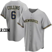 Isaac Collins Youth Milwaukee Brewers Gray Replica Road Jersey