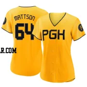 Isaac Mattson Women's Pittsburgh Pirates Gold Authentic 2023 City Connect Jersey