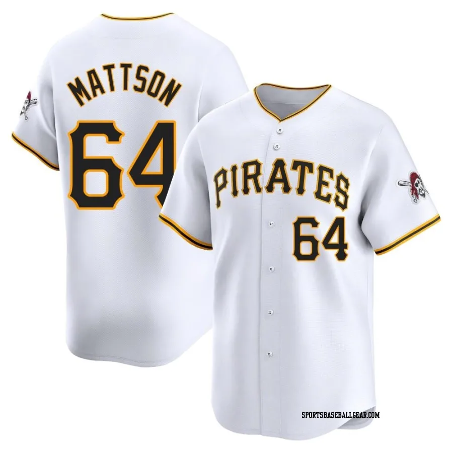 Isaac Mattson Youth Pittsburgh Pirates White Limited Home Jersey