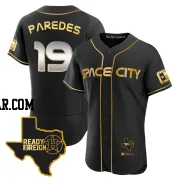 Isaac Paredes Men's Houston Astros Black/Gold Authentic 2023 Space City Ready 2 Reign Flex Base Jersey