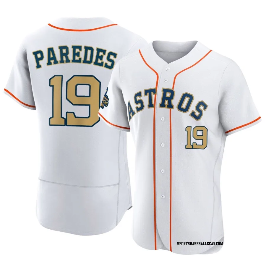 Isaac Paredes Men's Houston Astros Gold Authentic White 2023 Collection Jersey