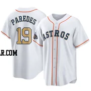 Isaac Paredes Men's Houston Astros Gold Replica White 2023 Collection Jersey