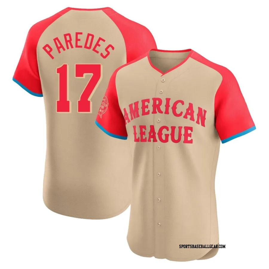 Isaac Paredes Men's Tampa Bay Rays Cream Elite American League 2024 All-Star Game Jersey