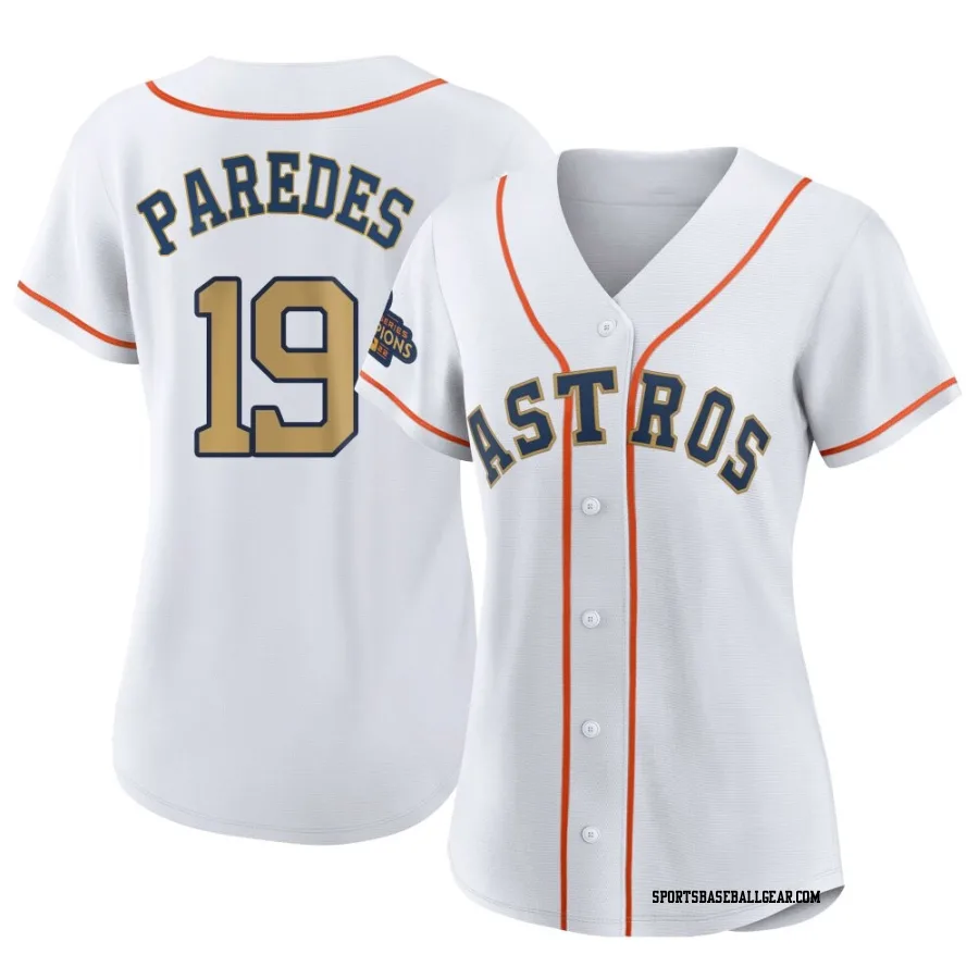 Isaac Paredes Women's Houston Astros Gold Authentic White 2023 Collection Jersey