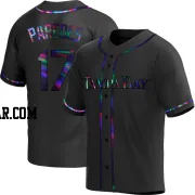 Isaac Paredes Youth Tampa Bay Rays Black Holographic Replica Alternate Jersey