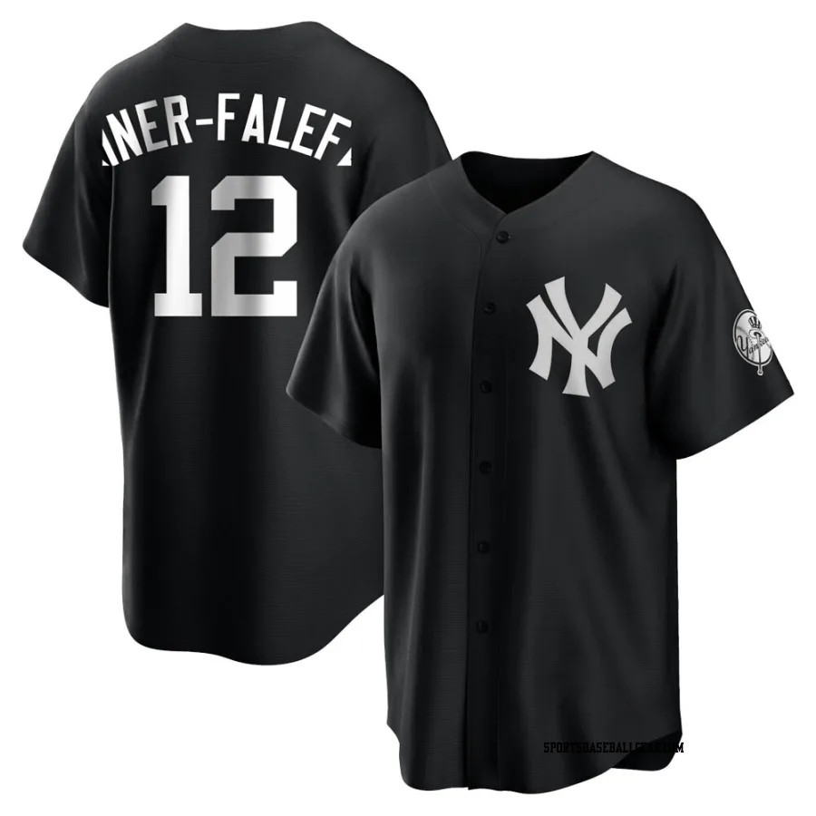 Isiah Kiner-Falefa Men's New York Yankees Black/White Replica Jersey