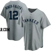 Isiah Kiner-Falefa Men's New York Yankees Gray Replica Road Cooperstown Collection Jersey