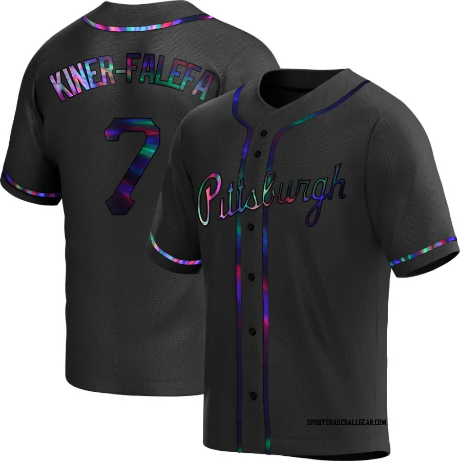 Isiah Kiner-Falefa Men's Pittsburgh Pirates Black Holographic Replica Alternate Jersey