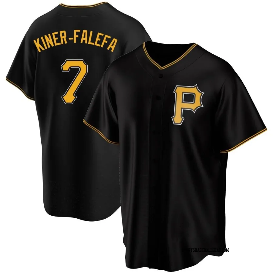 Isiah Kiner-Falefa Men's Pittsburgh Pirates Black Replica Alternate Jersey