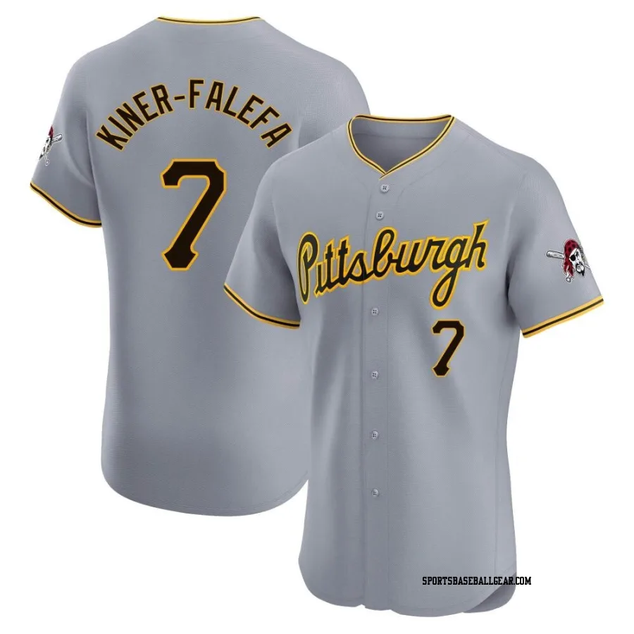 Isiah Kiner-Falefa Men's Pittsburgh Pirates Gray Elite Road Jersey