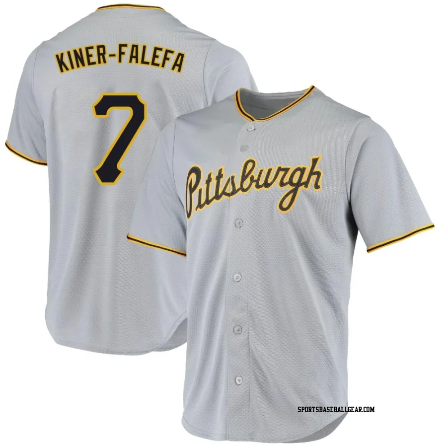 Isiah Kiner-Falefa Men's Pittsburgh Pirates Gray Replica Road Jersey