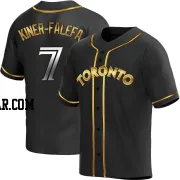 Isiah Kiner-Falefa Men's Toronto Blue Jays Black Golden Replica Alternate Jersey