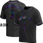 Isiah Kiner-Falefa Men's Toronto Blue Jays Black Holographic Replica Alternate Jersey