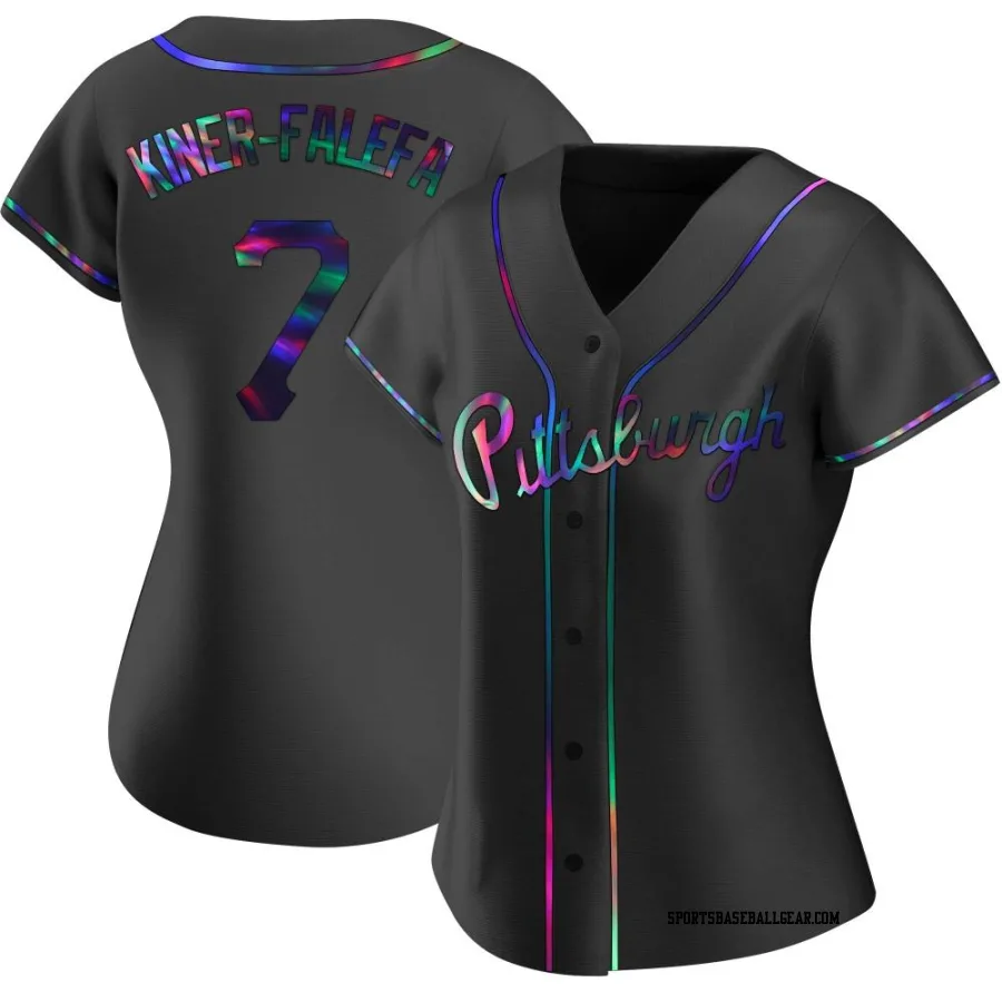 Isiah Kiner-Falefa Women's Pittsburgh Pirates Black Holographic Replica Alternate Jersey