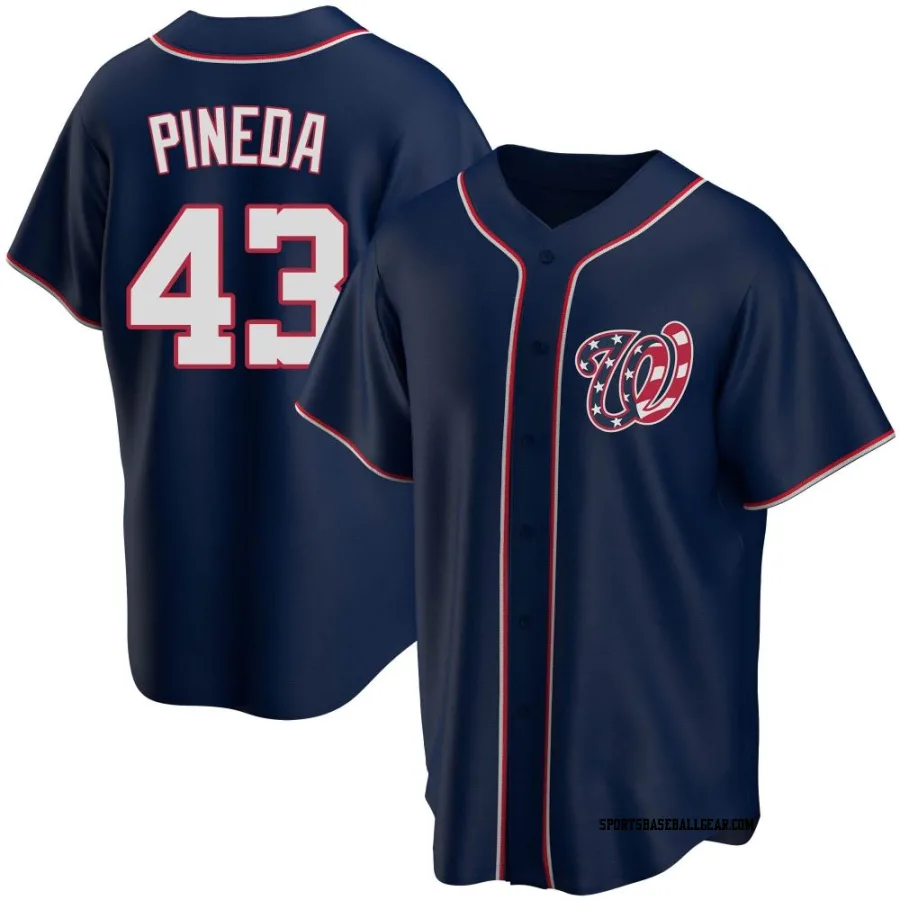 Israel Pineda Men's Washington Nationals Navy Replica Alternate Team Jersey