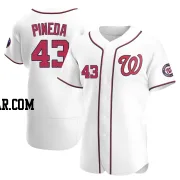 Israel Pineda Men's Washington Nationals White Authentic Home Jersey