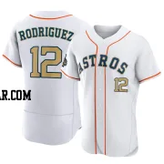 Ivan Rodriguez Men's Houston Astros Gold Authentic White 2023 Collection Jersey