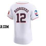 Ivan Rodriguez Men's Houston Astros White Elite Home Patch Jersey