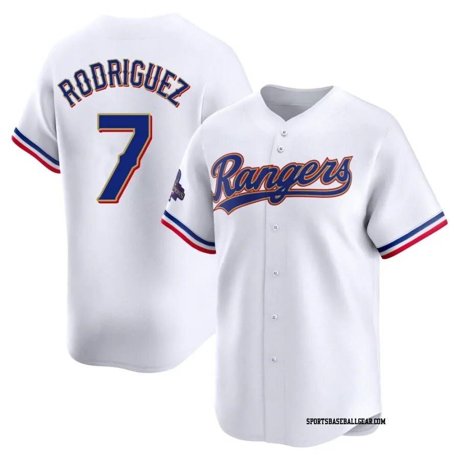 Ivan Rodriguez Men's Texas Rangers Gold Limited White 2024 Collection Jersey