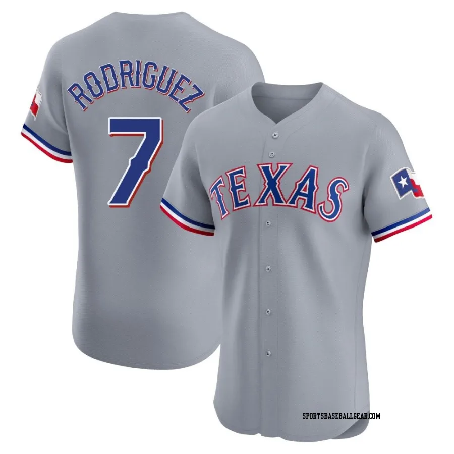 Ivan Rodriguez Men's Texas Rangers Gray Elite Road Jersey