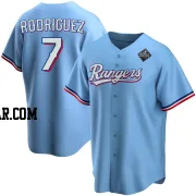 Ivan Rodriguez Men's Texas Rangers Light Blue Replica Alternate 2023 World Series Jersey