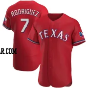 Ivan Rodriguez Men's Texas Rangers Red Authentic Alternate Jersey