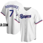 Ivan Rodriguez Men's Texas Rangers White Replica Home 2023 World Series Champions Jersey