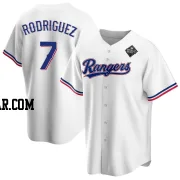 Ivan Rodriguez Men's Texas Rangers White Replica Home 2023 World Series Jersey