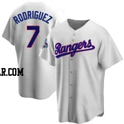 Ivan Rodriguez Men's Texas Rangers White Replica Home Cooperstown Collection 2023 World Series Champions Jersey