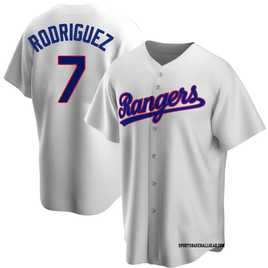 Ivan Rodriguez Men's Texas Rangers White Replica Home Cooperstown Collection Jersey