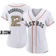 Ivan Rodriguez Women's Houston Astros Gold Replica White 2023 Collection Jersey