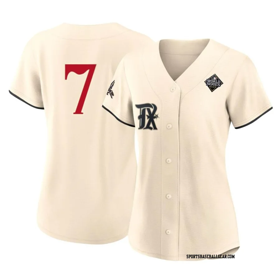 Ivan Rodriguez Women's Texas Rangers Cream Authentic 2023 City Connect 2023 World Series Jersey