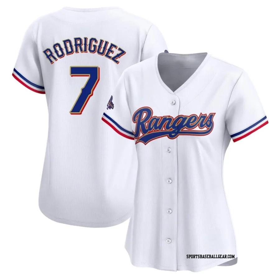 Ivan Rodriguez Women's Texas Rangers Gold Limited White 2024 Collection Jersey