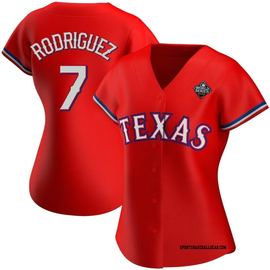 Ivan Rodriguez Women's Texas Rangers Red Authentic Alternate 2023 World Series Jersey