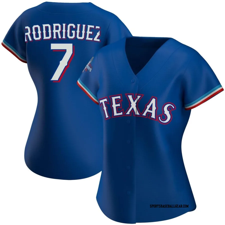 Ivan Rodriguez Women's Texas Rangers Royal Authentic Alternate 2023 World Series Champions Jersey