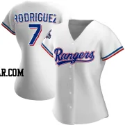 Ivan Rodriguez Women's Texas Rangers White Authentic Home 2023 World Series Champions Jersey