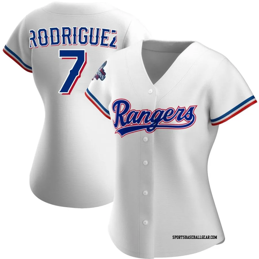 Ivan Rodriguez Women's Texas Rangers White Authentic Home 2023 World Series Champions Jersey