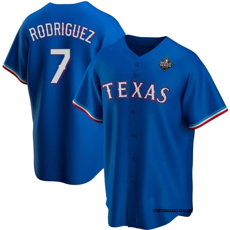 Ivan Rodriguez Youth Texas Rangers Royal Replica Alternate 2023 World Series Jersey