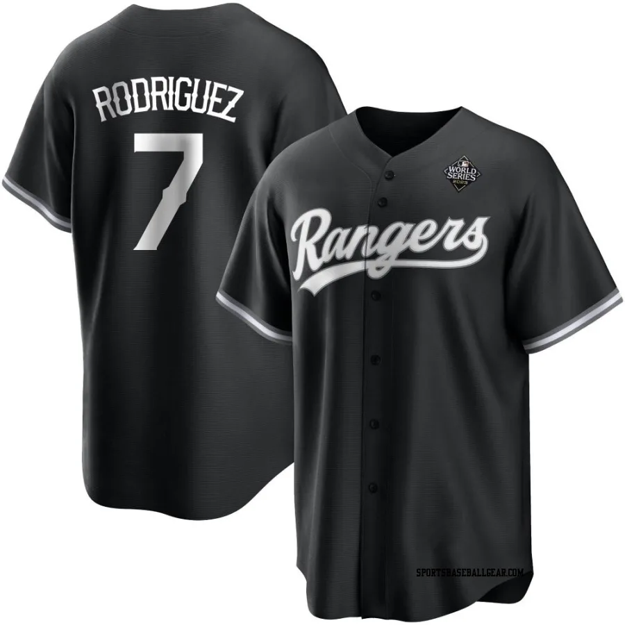 Ivan Rodriguez Youth Texas Rangers White Replica Black 2023 World Series Jersey