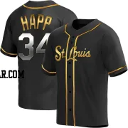 J.A. Happ Men's St. Louis Cardinals Black Golden Replica Alternate Jersey