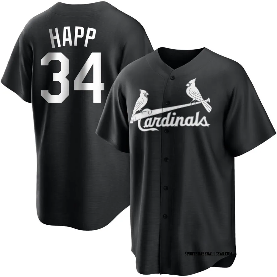 J.A. Happ Men's St. Louis Cardinals Black/White Replica Jersey