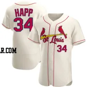 J.A. Happ Men's St. Louis Cardinals Cream Authentic Alternate Jersey