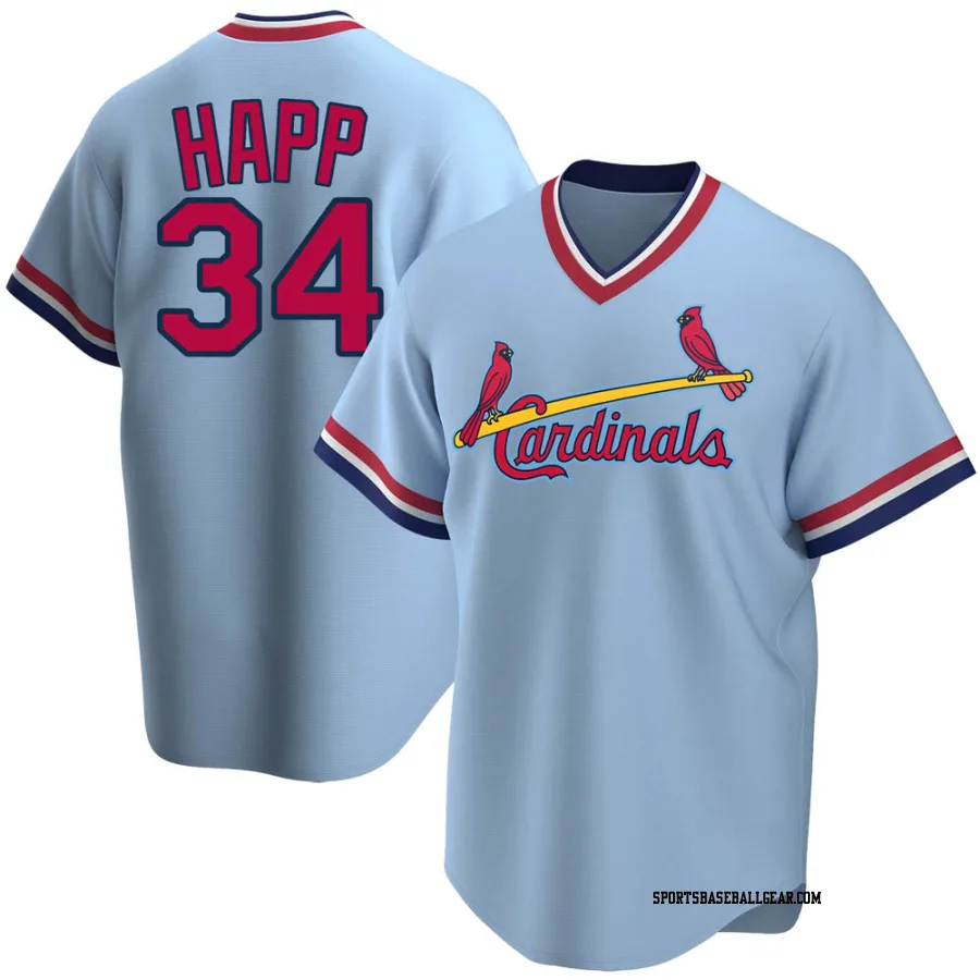 J.A. Happ Men's St. Louis Cardinals Light Blue Replica Road Cooperstown Collection Jersey