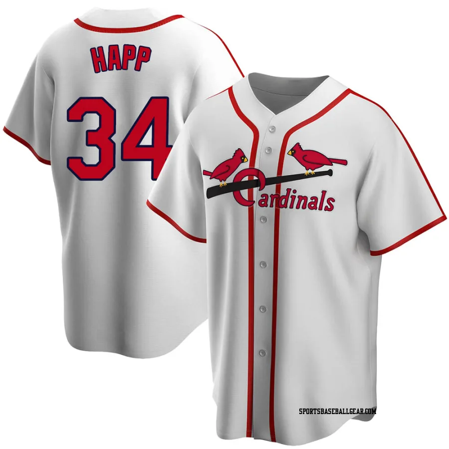 J.A. Happ Men's St. Louis Cardinals White Home Cooperstown Collection Jersey