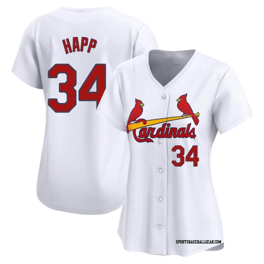 J.A. Happ Women's St. Louis Cardinals White Limited Home Jersey