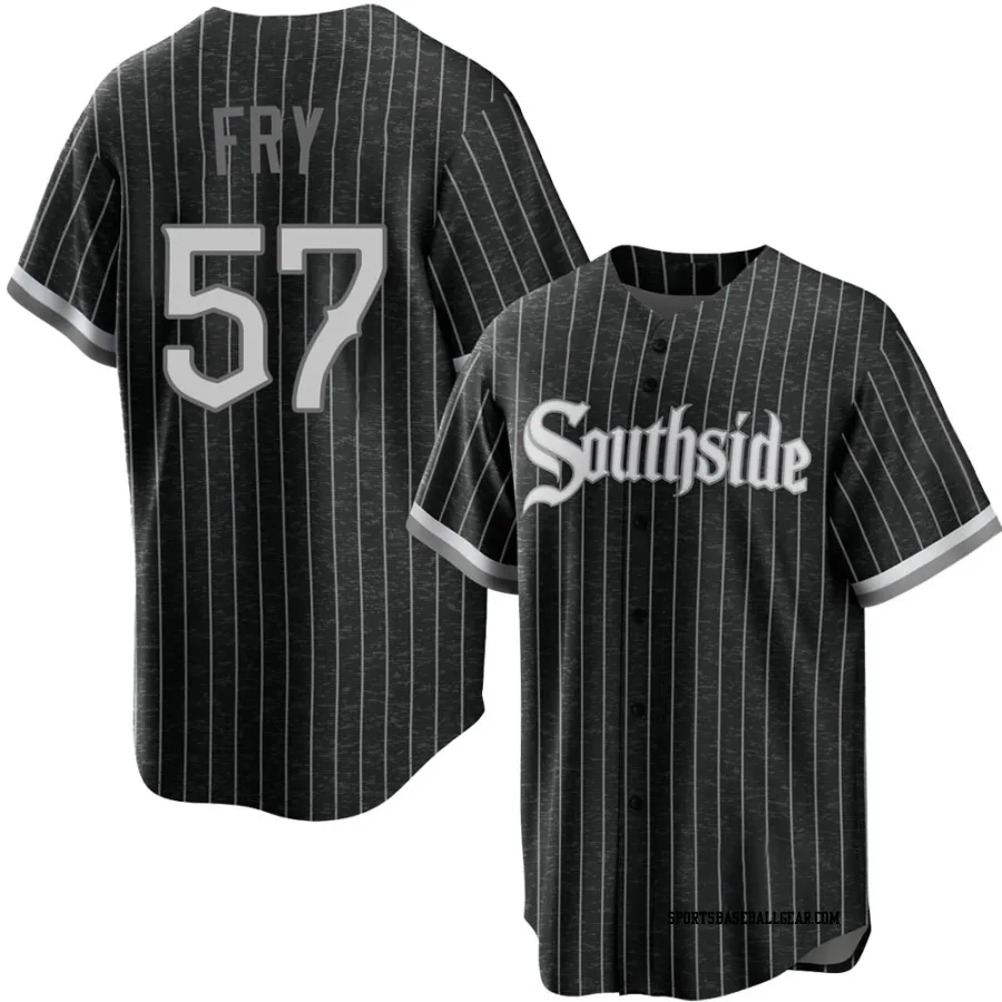 Jace Fry Men's Chicago White Sox Black Replica 2021 City Connect Jersey