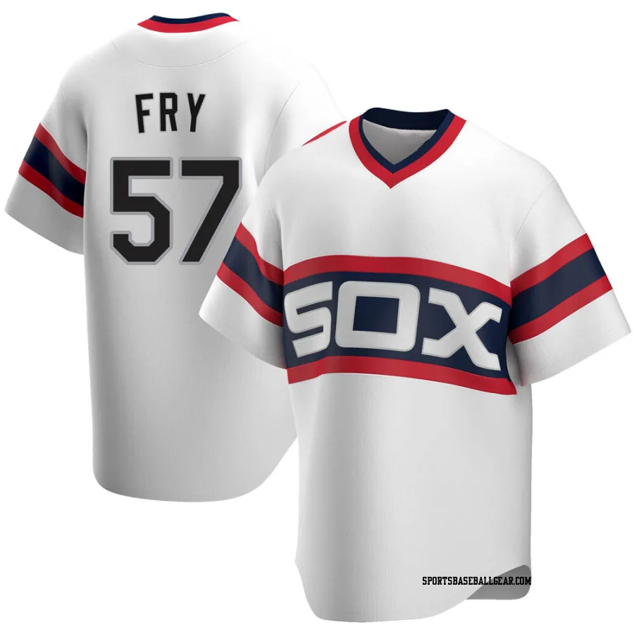 Jace Fry Men's Chicago White Sox White Replica Cooperstown Collection Jersey