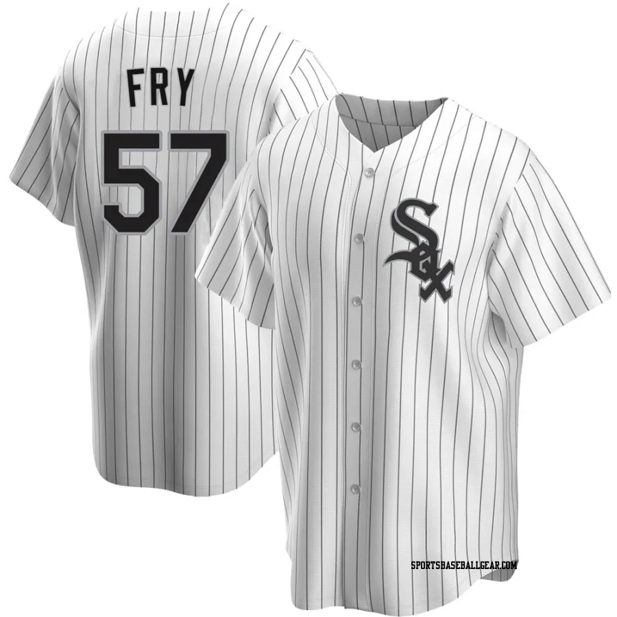 Jace Fry Men's Chicago White Sox White Replica Home Jersey